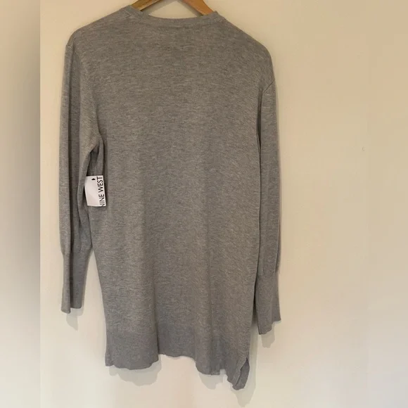 NWT Women's Nine West Essential Cardigan Light Grey size large - Picture 2 of 9